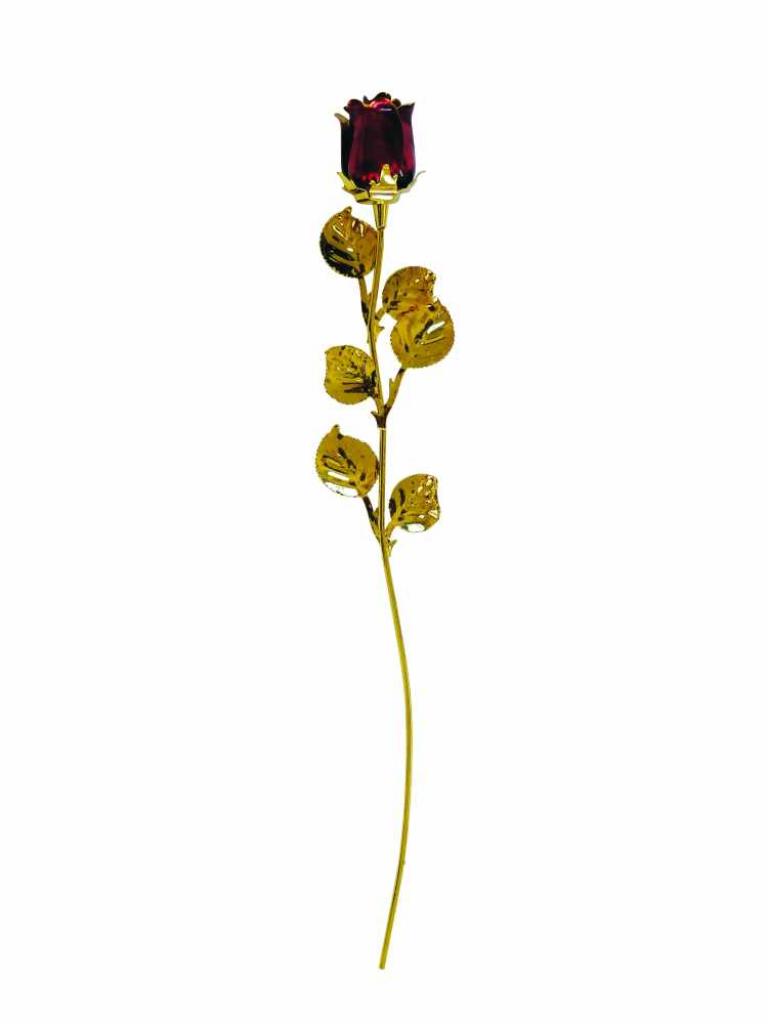 ROSE 3D ROUGE MODERNE OR